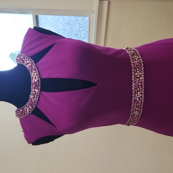 NWT Size 4 raspberry tone prom/pageant/evening gown by Faviana - Picture 4 of 11